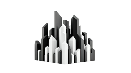 Abstract Cityscape of Geometric Forms