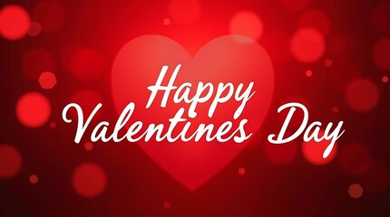 Red Gradient Heart Background with Valentine's Day Message