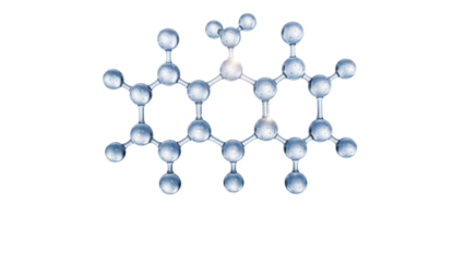3d rendering transparent molecular structure. Niacinamide molecule formula Cosmetic product ingredient concept.