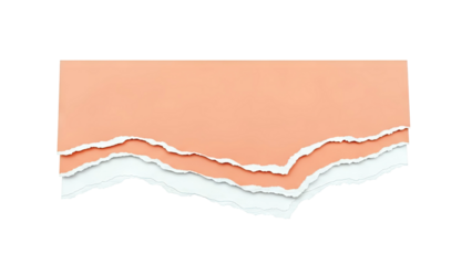 Peach and White Torn Paper Layers