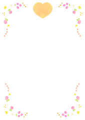ハート 花 星 シンプルフレーム