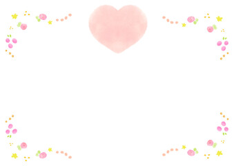 ハート 花 星 シンプルフレーム