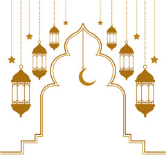 a gold Islamic background. 