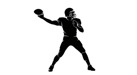 Obraz premium American football player throwing ball in dynamic action pose