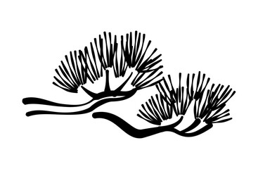 松の枝の線画イラスト 02