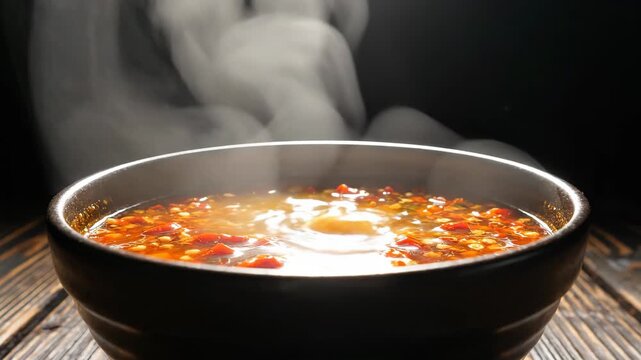 Spicy Hot Pot - A Steaming Bowl of Asian Cuisine.