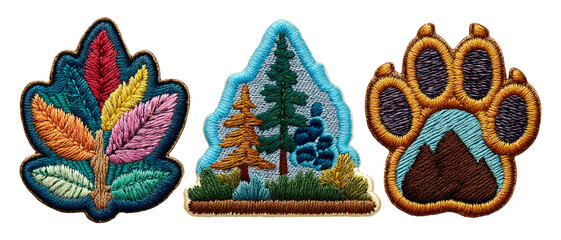 Colorful Embroidered Badges for Conservation and Ecoawareness Themes