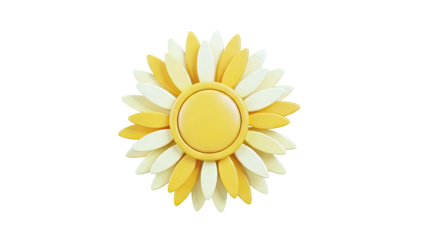 3D Rendered Yellow Sunflower