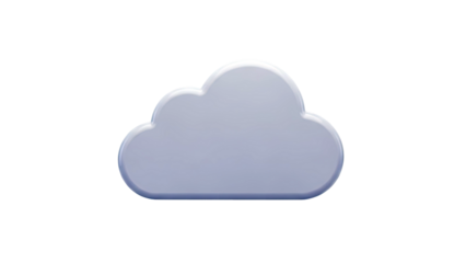 3D Render of a Soft Blue Cloud Icon