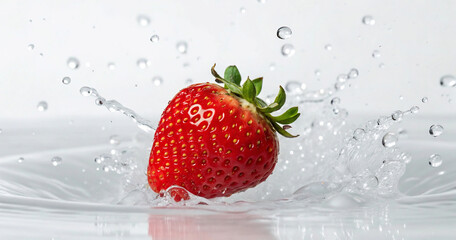 Strawberry Splash A Fresh Summer Fruit in Water