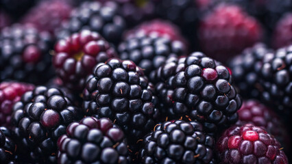 Fresh blackberries gathered in a bowl ready for use in desserts and snacks during summer months