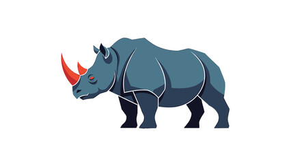 Fototapeta premium A majestic rhinoceros stands tall, showcasing its impressive size and strength in a vibrant illustration.