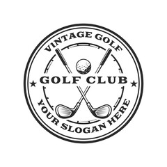 golf club vintage logo design concept vector label circle