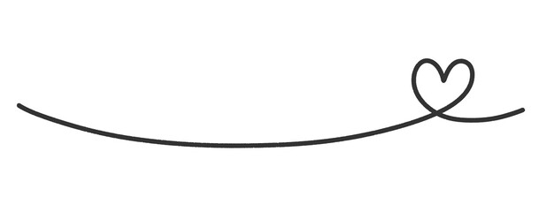 シンプルなハートの手描きラインイラスト