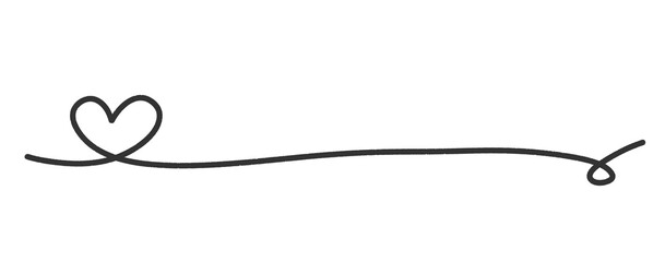 シンプルなハートの手描きラインイラスト