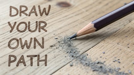 Sharp pencil creating marks on a wooden surface