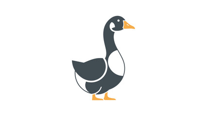 Obraz premium Elegant goose illustration showcasing detailed feathers and graceful posture on a white background.