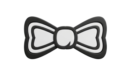 Black and white layered bow tie
