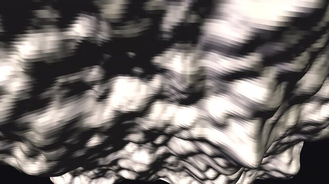 Champagne Chrome Liquid Metal Surface Dense Grid Polar Noise Flowing Waves White Lavender Accents Obsidian Metallic Specular Highlights Seamless Loop 4K ProRes 422 HQ