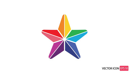 Colorful star logo design with vibrant rainbow color scheme on white background.
