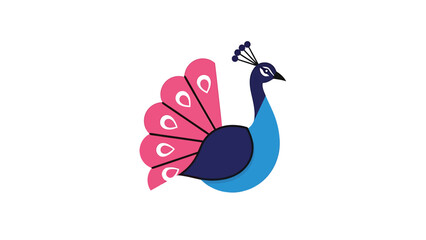 Elegant peacock illustration showcasing vibrant colors and intricate details, isolated on white background.