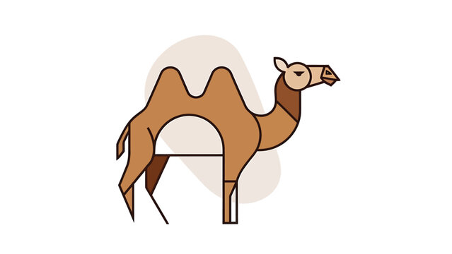 Stylized camel illustration with geometric shapes and a minimalist design, perfect for branding.