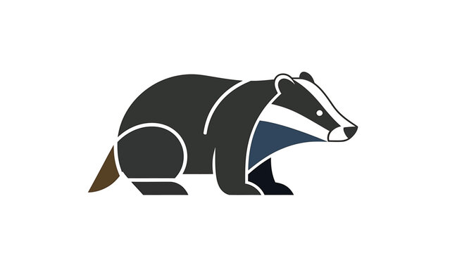 Stylized illustration of a badger in a minimalist geometric design, perfect for various applications.