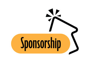 sponsorship sign on white background