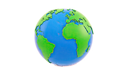 Fototapeta premium 3D Globe with Continents and Oceans