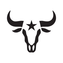 Smooth Curve Longhorn Logo For Elegant Western Branding