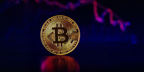 Cryptocurrency Investment Concept with Bitcoin and Digital Growth Graph