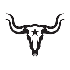 Abstract Longhorn Horn Logo With Western Symbolism