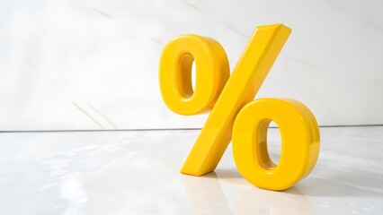 3d rendering of a discount symbol on a white background