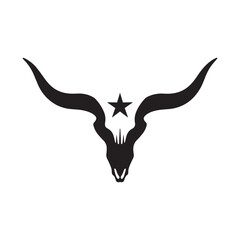 Desert Inspired Longhorn Logo With Western Atmosphere