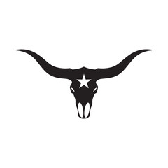 Simplified Longhorn Head Logo For Clean Western Brands