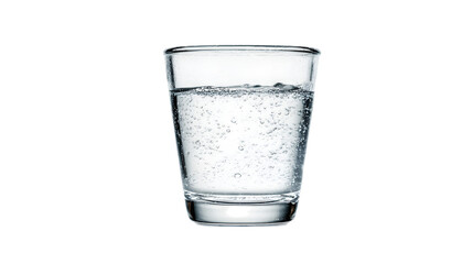 Clear glass filled with sparkling water isolated on white background © MSTPRITY