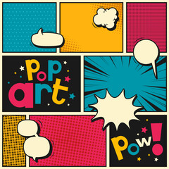 Colorful comic vintage in pop art background