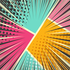 Burst pop art vintage background