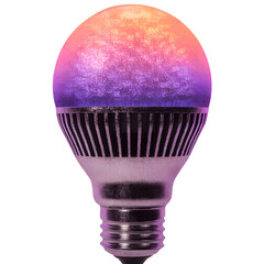Vibrant smart light bulb with colorful gradient effect