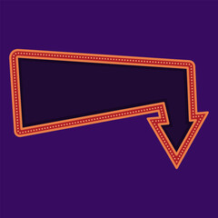 Retro Arrow Sign With Light Bulbs