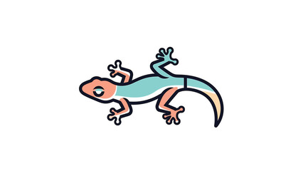 Fototapeta premium Colorful lizard illustration on white background, perfect for educational or design projects.
