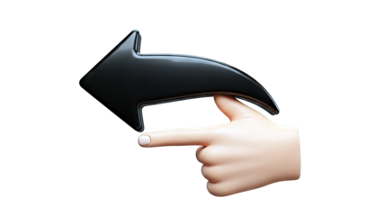 Hand Pushing a Black Reply Arrow Icon