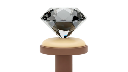 Large Diamond on a Brown and Tan Pedestal