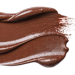 Smooth chocolate texture with glossy finish on black background