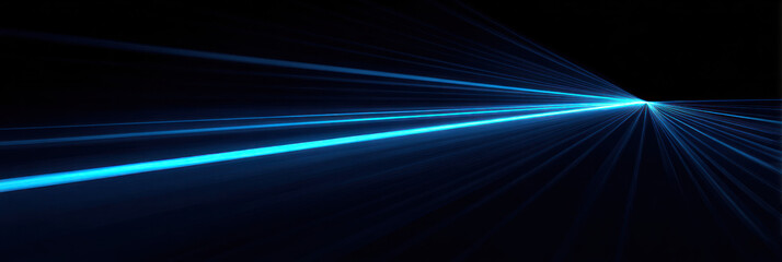 Abstract blue light streaks radiate from a central point, creating a futuristic, dynamic background. Suitable for technology, sci-fi, or digital art concepts with vibrant, glowing energy.