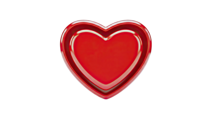 Red heart-shaped container on white background