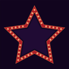 Retro Star Sign with Marquee Lights