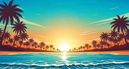 sunset on the beach © Rizky