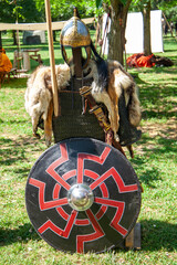 Lombards historical medieval reenactments armor weapons helmets after ancient Rome