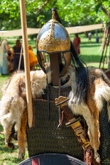 Lombards historical medieval reenactments armor weapons helmets after ancient Rome